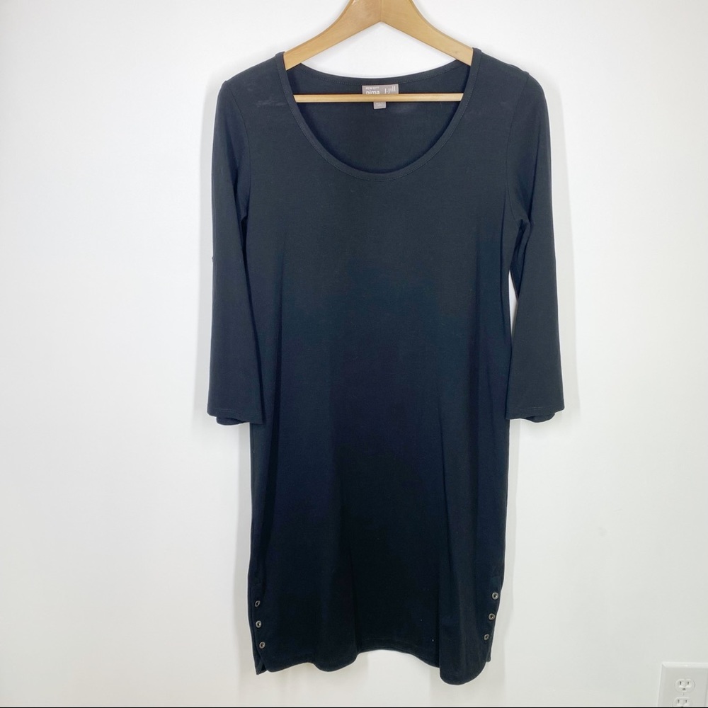 J. Jill Black Perfect Pima Knit 3/4 Sleeve Dress XS